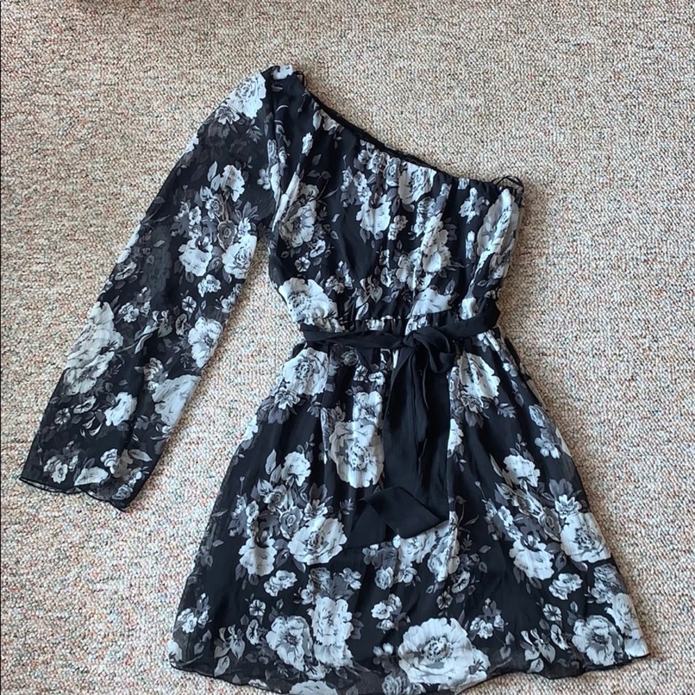 One Shoulder Floral Dress